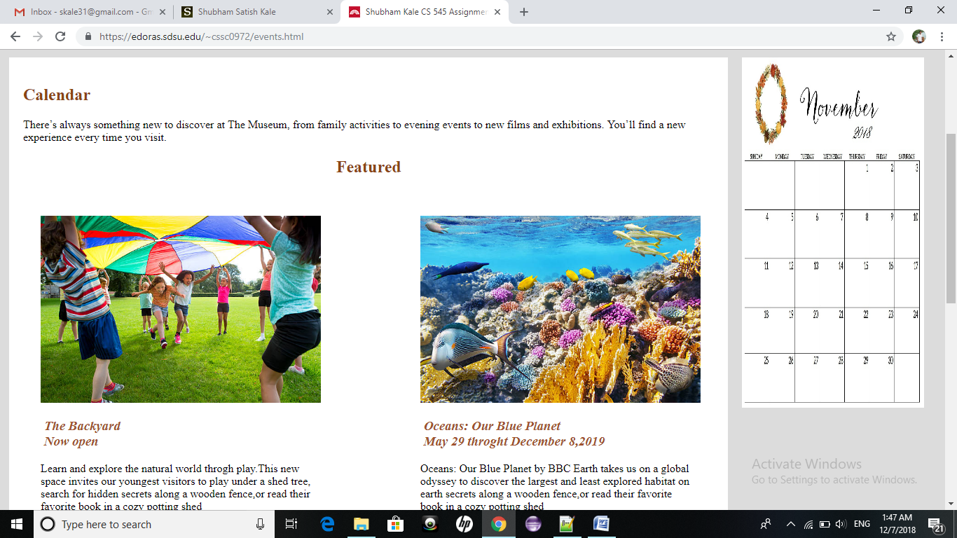 History Museum Application 2
